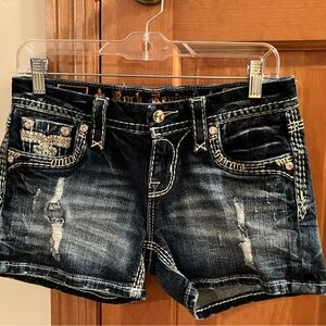 Rock Revival Distressed Raven Jean Shorts